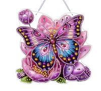 FHTech Store - Peinture diamant en acrylique colorée - Motif papillon - Décoration à suspendre - Décoration de fenêtre pour enfants