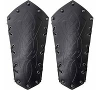 FHUILIJH Armures médiévales Cos Équipement de Protection - Garde-Bras de Conduite à Locomotive tressée de Couleur Unie - pour Accessoires de Performance scénique rétro médiévale,Noir,26cm