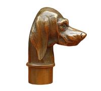 FHUILIJH Bâton de Marche en cuivre Pur poignée en Laiton Antique tête de Chien poignée bâton de Marche pour Hommes et Femmes Cadeau,Laiton,7cm