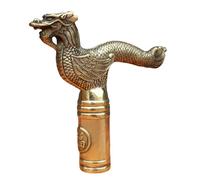 FHUILIJH Bâton de Marche en Laiton Pur poignée en Laiton Dragon Canne de Marche pour Hommes, Femmes,Laiton,14cm