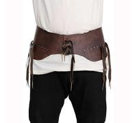 FHUILIJH Ceinture médiévale Vintage - Joint de Taille en Cuir PU médiéval - pour l'interprétation Dramatique COS Photographie Photo Props,Marron,20cm