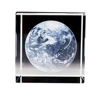 FHUILIJH Clear,60mm, Cadeaux de modèle de Globe en Cristal 3D Univers Saturne Galaxie Lune Décoratif