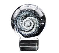 FHUILIJH Clear,80mm, Boule de Cristal Gravée au Laser 3D Voie Lactée Modèle Système Solaire Galaxie pour Décoration Cadeaux Souvenir