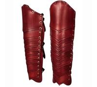 FHUILIJH Couvre-Chaussures de Cosplay médiéval - Couvre-Chaussures en Cuir PU pour Costume de Chevalier - pour Performances scéniques, Photographie COS, Accessoires Photo,Rouge,40C
