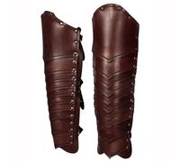 FHUILIJH Couvre-Chaussures de Cosplay médiéval - Couvre-Chaussures en Cuir PU pour Costume de Chevalier - pour Performances scéniques, Photographie COS, Accessoires Photo,Marron,40C