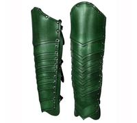 FHUILIJH Couvre-Chaussures de Cosplay médiéval - Couvre-Chaussures en Cuir PU pour Costume de Chevalier - pour Performances scéniques, Photographie COS, Accessoires Photo,Vert,40C