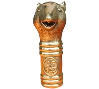 FHUILIJH Cuivre Pur en Laiton tête de Rat bâton de Marche Bon Chanceux Chinois Vieux Fait à la Main sculpté bâton tête décor,Laiton,10cm