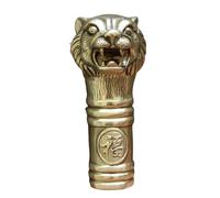 FHUILIJH Cuivre Pur en Laiton Tigre Canne tête bâton de Marche Classique Style Antique Bronze Canne Accessoires Feng Shui décor,Laiton,10cm