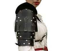 FHUILIJH Épaulières médiévales en Cuir - Retro PU Cuir épaule épaule Armure - pour l'interprétation Dramatique COS Accessoires,Noir,30cm
