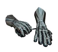 FHUILIJH Gants médiévaux en Cuir - Cosplay Gants médiévaux - Interprétation Dramatique COS Photographie Photo Props,Argent,30cm