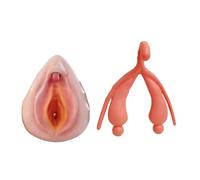 FHUILIJH Modèle de Combinaison de vulve féminine Modèle d'utérus Humain Grandeur Nature - pour l'étude et la Communication 2 pcs,Rouge,75mm