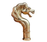 FHUILIJH Poignée en Laiton Canne tête de Cheval bâton de Marche idéal Vintage Cadeau Hommes Femmes père/mère,Jaune,11cm
