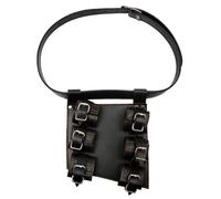 FHUILIJH Réglable Renaissance Chevalier Mercenaire Épée Étui Médiéval Faux Cuir Ceinture Épée Grenouille pour Halloween Costume de Guerrier Viking,Noir,20cm