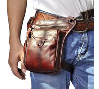 FHUILIJH Sac de Taille Tactique en Cuir véritable en Plein air - Sac de Hanche médiéval Sacoche de Taille - Sacoche de Ceinture rétro - pour Halloween Dress Up,A1,22cm