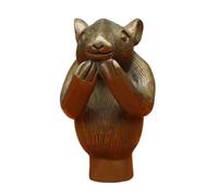 FHUILIJH Vintage sculpté en Laiton Rat poignée Pure Copper Canne de Marche bâton pour Hommes et Femmes,Laiton,7cm