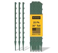 Fi-Shock P-30G 30 inch Garden Fence Post, Ideal for Gardens and Temporary Fencing - 25 Pack,Dark Green