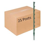 Fi-Shock P-30G 30 inch Garden Fence Post, Ideal for Gardens and Temporary Fencing - 25 Pack,Dark Green