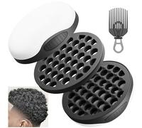 FIABC Brosse à cheveux bouclés en silicone, peigne africain, brosse à cheveux bouclés magique, curleur afro, outil de bigoudi ondulé pour hommes, femmes, garçons et filles, 1 ensemble noir