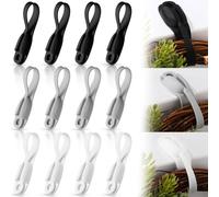 Fiada 12 Pièces Organiseurs de Cordons Adhésifs, Noir, Blanc, Gris | En Silicone pour Friteuse à Air et Grille-Pain, Organisateur de Câbles Adhésifs, Pour Appareils Électroménagers