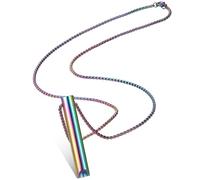 Fiada Collier de Respiration Consciente Acier Inoxydable Collier Respiratoire Portable pour Homme Femme Méditation Relaxation (Coloré)