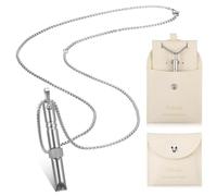 Fiada Collier de Respiration Consciente Collier de Soulagement d'Anxiété Collier de Respiration Anti-Stress Outil de Respiration de Chaîne de Méditation avec Sac à Bijoux (Style de Nouveauté)