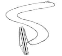 Fiada Collier de Soulagement d'Anxiété Collier Anti-Stress en Acier Inoxydable Collier de Respiration Consciente Collier Respiratoire Portable pour Homme Femme Méditation Relaxation, Argent