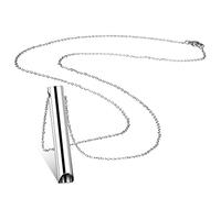 Fiada Collier de Soulagement d'Anxiété, Collier de Respiration Consciente en Acier Inoxydable Collier d'Exercices de Respiration Profonde Portable pour Méditation Anti-Stress Relaxation (Argent)