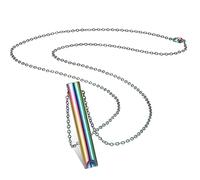 Fiada Collier de Soulagement d'Anxiété, Collier de Respiration Consciente en Acier Inoxydable Collier d'Exercices de Respiration Profonde Portable pour Méditation Anti-Stress Relaxation (Coloré)
