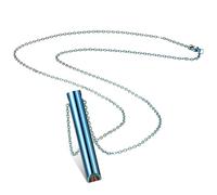 Fiada Collier de Soulagement d'Anxiété, Collier de Respiration Consciente en Acier Inoxydable Collier d'Exercices de Respiration Profonde Portable pour Méditation Anti-Stress Relaxation (Bleu)