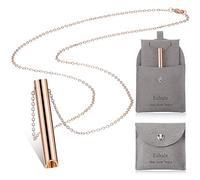 Fiada Collier de Soulagement d'Anxiété, Collier de Respiration Consciente en Acier Inoxydable Sac à Bijoux Portable Collier de Respiration Profonde pour Méditation Relaxation Anti-Stress (Or Rose)