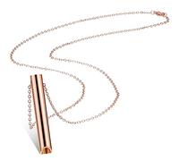 Fiada Collier de Soulagement d'Anxiété en Acier Inoxydable - Collier d'Exercices de Respiration Profonde Portable pour Méditation Anti-Stress Relaxation (Or Rose)