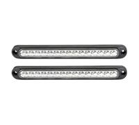 Fiakaon Feux Stop arrière Feu arrière de freinage à 15 LED pour Jeep Wrangler, compatible avec Nissan, pick-up, camion, SUV, camping-car, universel feu stop(2pcs White 3-PIN)