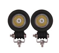 Fiakaon Phare de Moto Feux Antibrouillard À LED pour Moto, 10 W, Mini Projecteur De Travail De 5 Cm, 24 V, 12 V, pour Voiture, 4x4, Tout-Terrain Kit de phares(2X Round Spot)