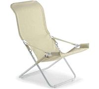 fiam Fiesta Chaise Longue en Acier Couleur Blanc et siège en Jute Ecru