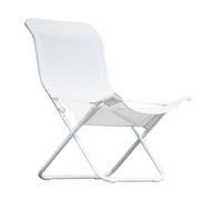 fiam Fiesta Tono sur Tono Fauteuil chaise longue anatomique réglable d'extérieur - Cadre aluminium peint blanc, toile Texfil blanc