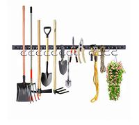 FIAMER Système de rangement lourd et réglable de 122 cm, rangement de garage, support d'outils de jardin, organisateur d'outils de jardin, organisateur de garage (noir)