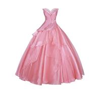 Fiamll Glinda Costume de cosplay pour femme - Tenue de cosplay Glinda - Robe rose - Taille L