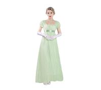 Fiamll Regency Robes pour Femmes Empire Taille Victorienne Robe de Bal Style Regency du 19ème Siècle pour les Fêtes, vert, L