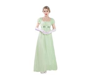 Fiamll Regency Robes pour Femmes Empire Taille Victorienne Robe de Bal Style Regency du 19ème Siècle pour les Fêtes, vert, L