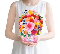 FIAMR Vases pop-up 3D et cartes de vœux papillon, carte de vœux pop-up 3D, motif roses roses meilleurs vœux, (D-vase rose)