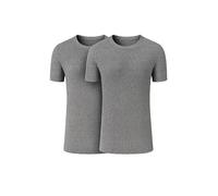 FIANA FASHIONS Lot de 2 sous-vêtements thermiques à manches courtes pour homme - En coton - Séchage rapide - Convient pour un usage quotidien - Tailles S, M, L, XL, XXL, charbon, XL