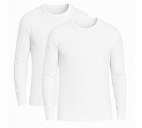 FIANA FASHIONS Lot de 2 sous-vêtements thermiques à manches longues pour homme - En coton - Séchage rapide - Convient pour un usage quotidien - Tailles S, M, L, XL, XXL, blanc, S