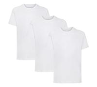 FIANA FASHIONS Lot de 3 t-shirts à manches courtes et col rond en coton majoritaire pour enfants de 3 à 15 ans, blanc, 3-4 ans