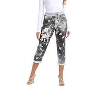 FIANA FASHIONS Pantalon italien extensible magique pour femme, confortable, élégant et polyvalent avec cordon de serrage décontracté pour l'été Lagenlook (le design et les couleurs peuvent varier