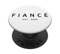 Fiancé Est. 2026, fiançailles fiancées du Futur Mari PopSockets PopGrip Adhésif