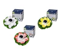 FIAP 3206-5 SOLAR ACTIVE WaterLily 3er SET Lampe décorative solaire jeu de 3 LED LED intégrée blanc jaune rouge