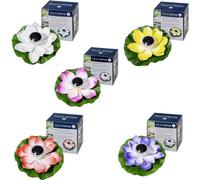 FIAP 3206-6 SOLAR ACTIVE WaterLily 5er SET Lampe décorative solaire jeu de 5 LED LED intégrée blanc, jaune, rouge, rose, lilas