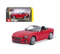 Fiat 124 Spider Rouge Modèle Auto Métal Bburago Collection Échelle 1:24