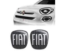 Fiat 14186C-14187A Autocollant 3D Remplacement Logo pour 500X, Avant et Arrière, Noir