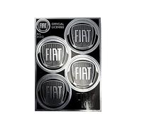 Fiat 21212 Autocollants Couvre Roue Officiel Noir 4 Logos 48 mm